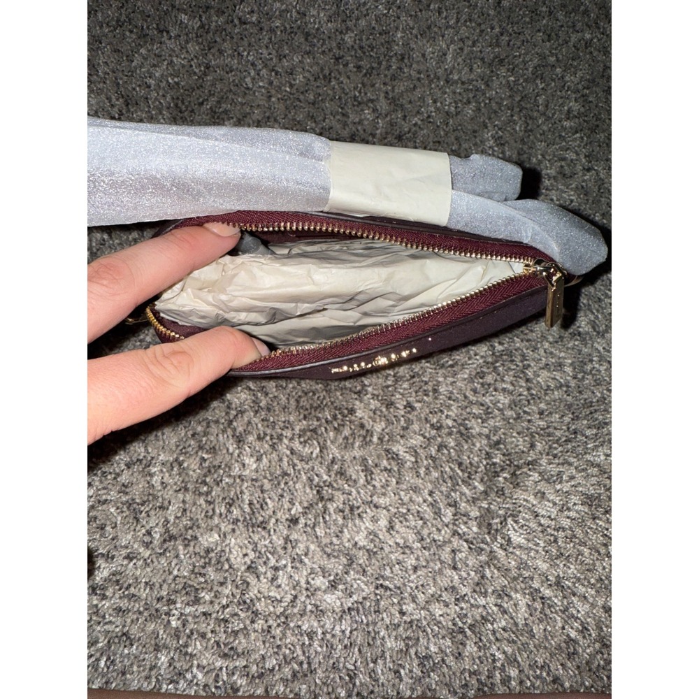 Kate Spade Glitter Crossbody Bag Burgundy Plum Dome Satchel NWT Gold Tone - Picture 5 of 5